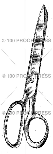 100 Proof Press Rubber Stamp Large Shears