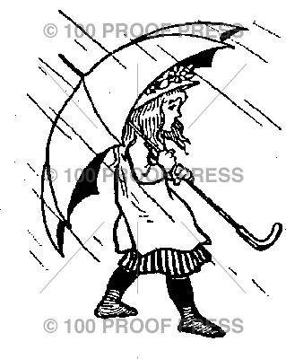 100 Proof Press Rubber Stamp Rain Rain Go Away