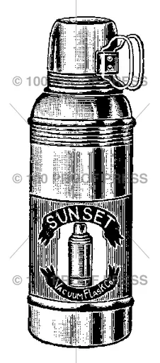 100 Proof Press Rubber Stamp Sunset Thermos