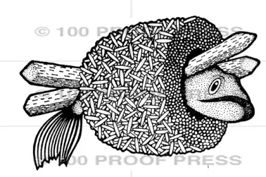 100 Proof Press Rubber Stamp Sushi Roll
