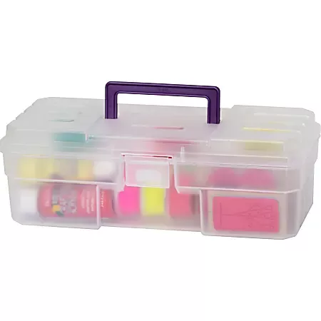 Akro Mils All Purpose Storage Box 12 x 6 x 4Translucent Purple - Office Depot