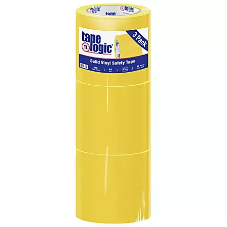 BOX Packaging Solid Vinyl Safety Tape 3 Core 4 x 36 Yd. Yellow Case Of 3 - Office Depot