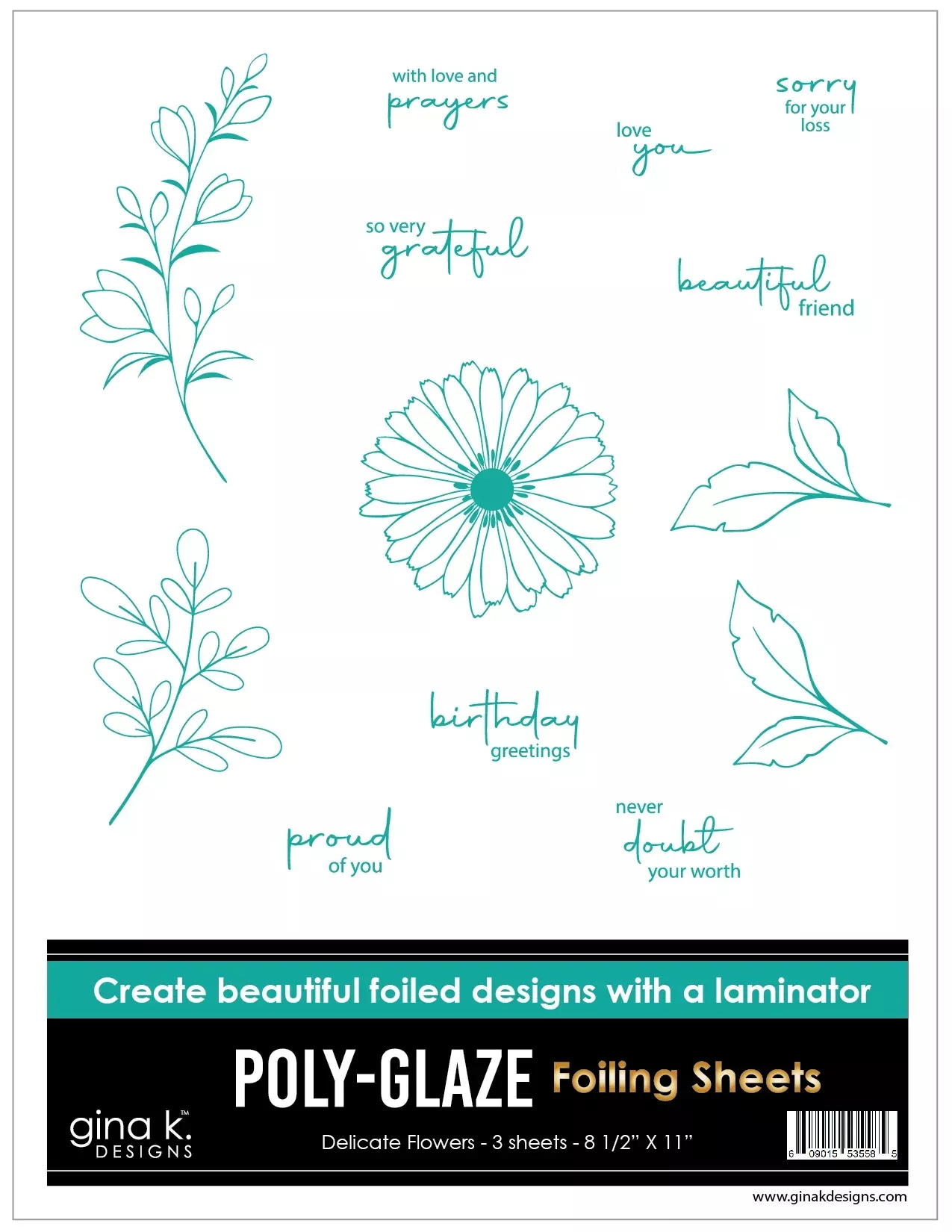 gina-k-designs-poly-glaze-foiling-sheets-delicate-flowers Gina K Designs POLY-GLAZE Foiling Sheets- Delicate Flowers
