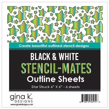 ginak-designs-stencil-mates-black-white-outline-sheets-star-stuc Ginak Designs STENCIL-MATES- Black and White Outline Sheets- Star Stuc