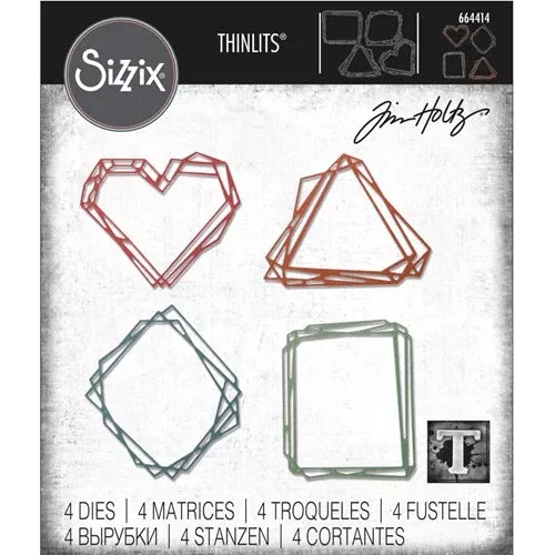 *Tim Holtz Sizzix GEO FRAMES Thinlits Die Set 664414