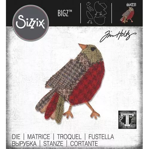 tim-holtz-sizzix-patchwork-bird-bigz-die-664231 *Tim Holtz Sizzix PATCHWORK BIRD Bigz Die 664231