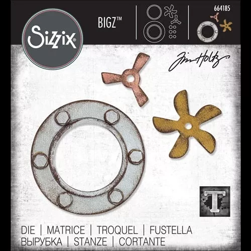 tim-holtz-sizzix-steampunk-parts-bigz-die-664185 *Tim Holtz Sizzix STEAMPUNK PARTS Bigz Die 664185