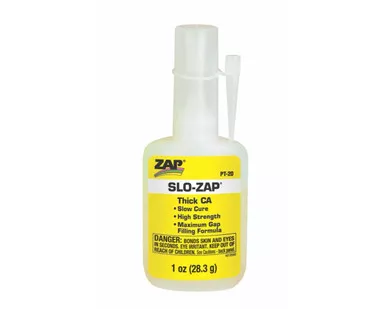 Zap Slo-Zap, Thick CA, Slow Cure, Maximum Gap Filling Formula, 1oz Bottle