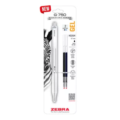 Zebra G-750 Retractable Gel Pen .7mm White Barrel